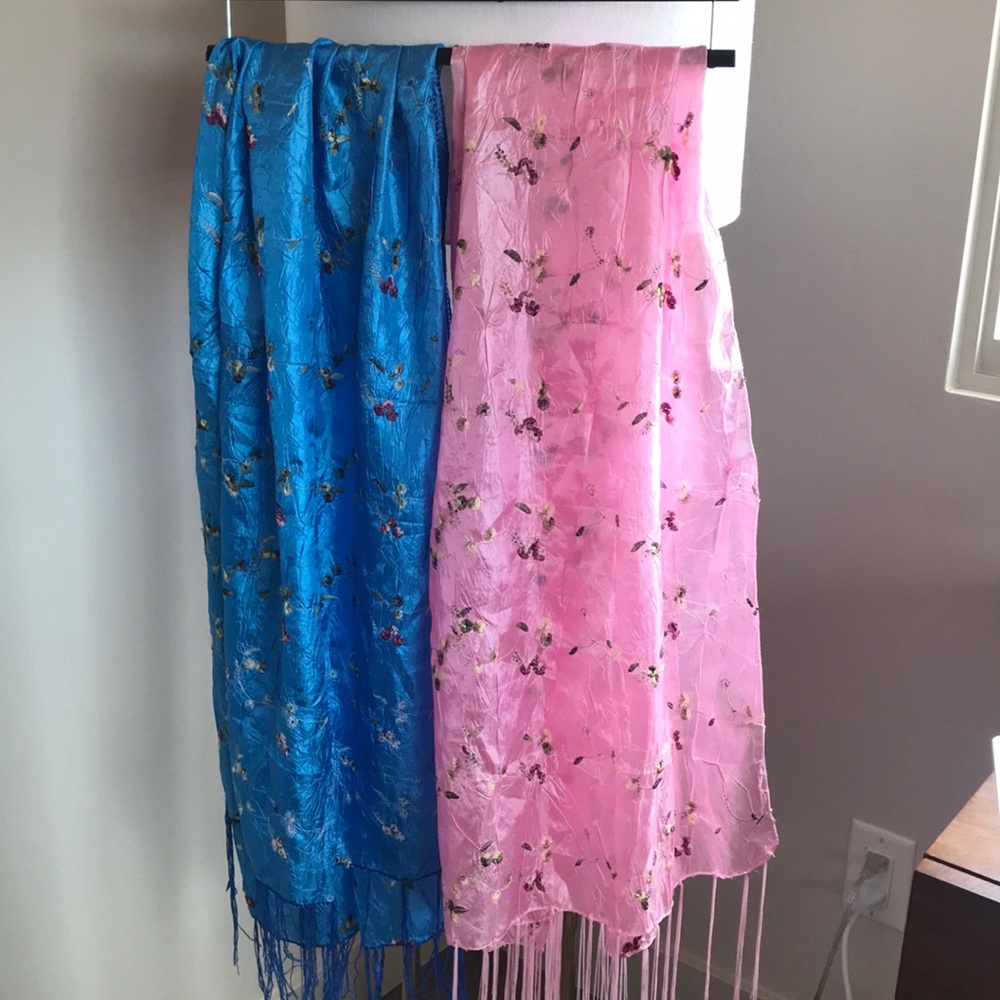 Two silk scarves from Thailand
